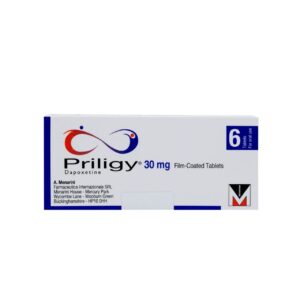 Box of Priligy tablets for premature ejaculation treatment