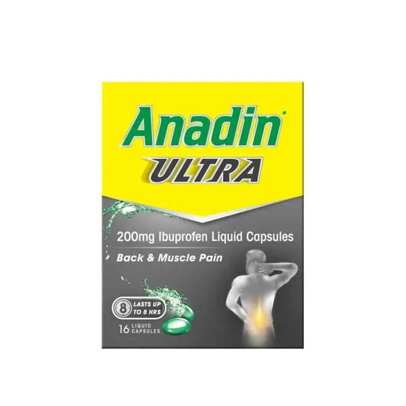 Anadin Ultra Ibuprofen Liquid Capsules 200mg – 16 Capsules