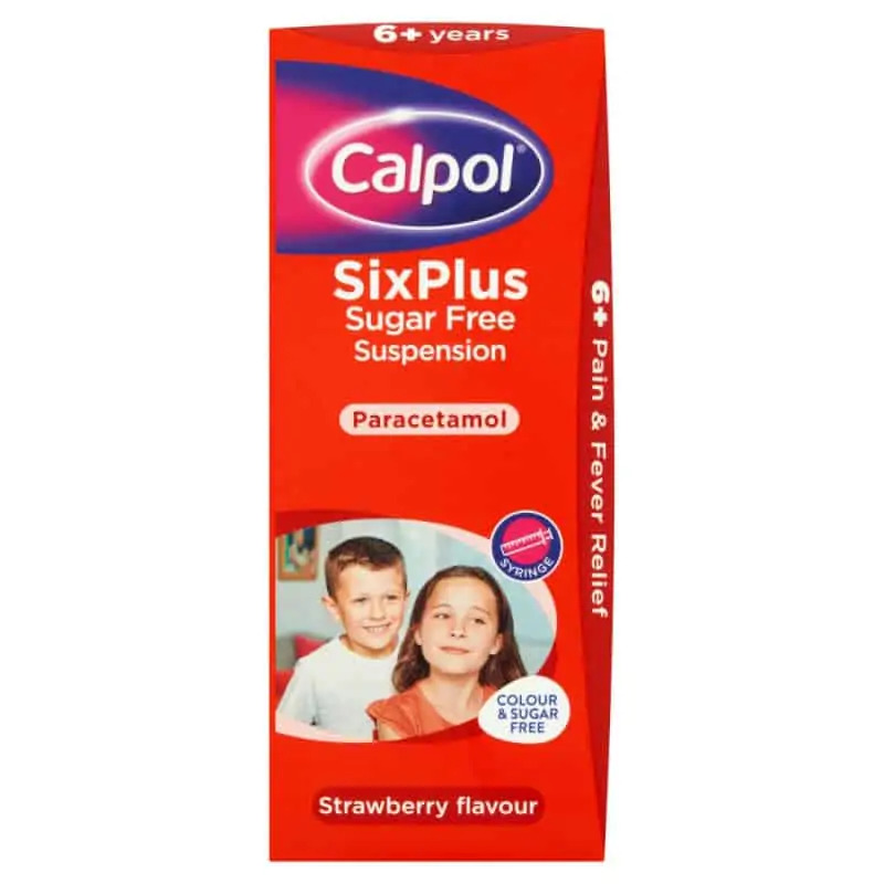 Calpol SixPlus Sugar Free Strawberry Flavour Suspension 200ml