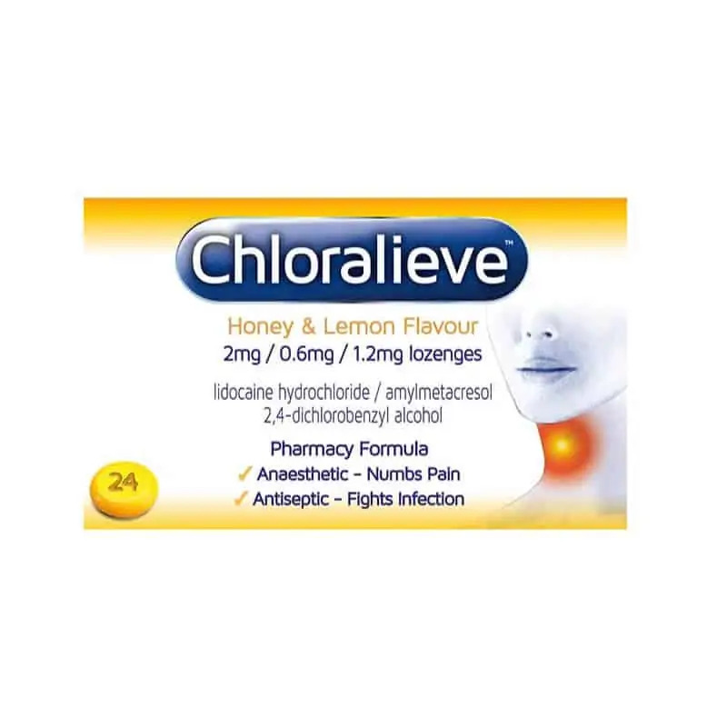 Chloralieve Honey & Lemon Sore Throat Lozenges - 24