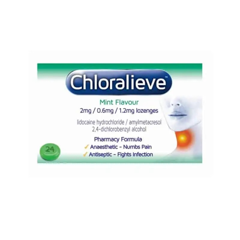 Chloralieve Mint Sore Throat Lozenges - 24