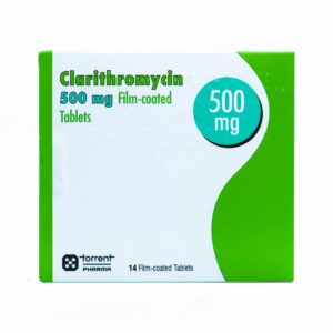 Box of Clarithromycin Tablets for respiratory infections