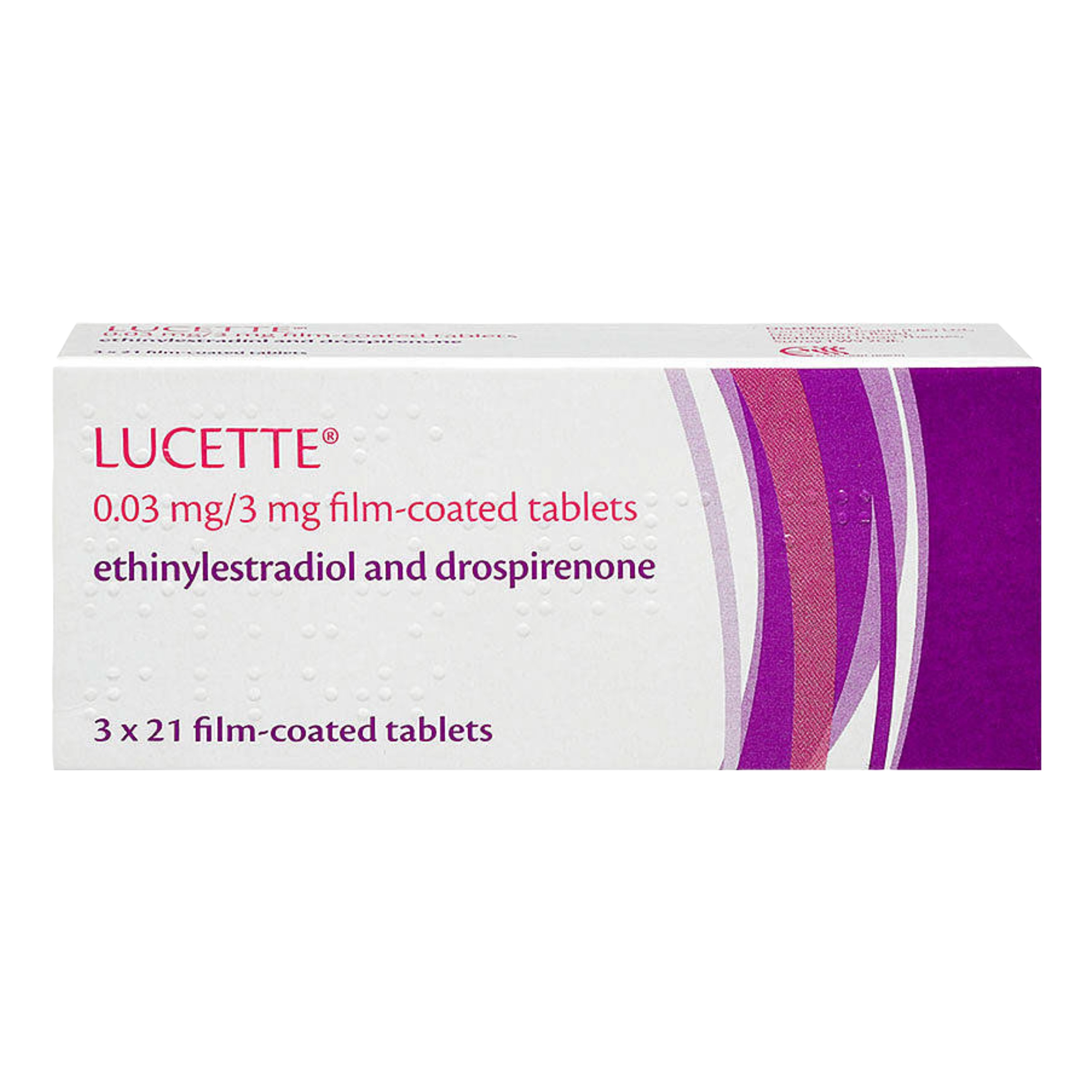 Box of Lucette used to prevent pregnancy and treat acne