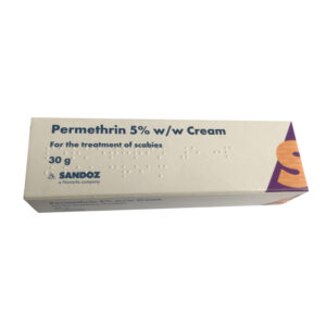 Tube of Permethrin 5% Cream for scabies treatment