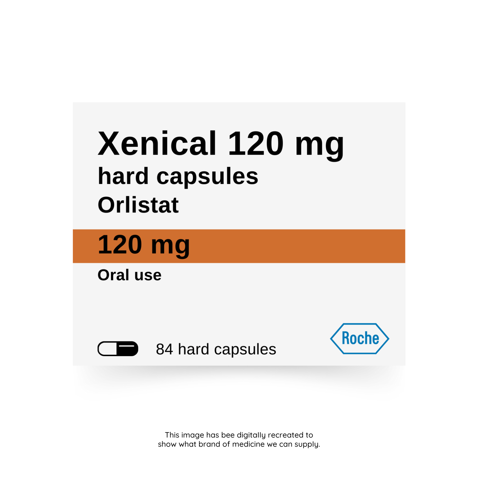 Xenical 120mg orlistat capsule box for weight loss treatment
