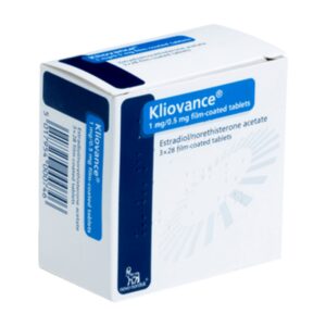 Box of Kliovance used to treat menopause symptoms