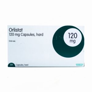 Orlistat weight loss capsules used to block fat absorption and support diet