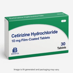 Box of Cetirizine 10mg Tablets for hayfever and allergy relief