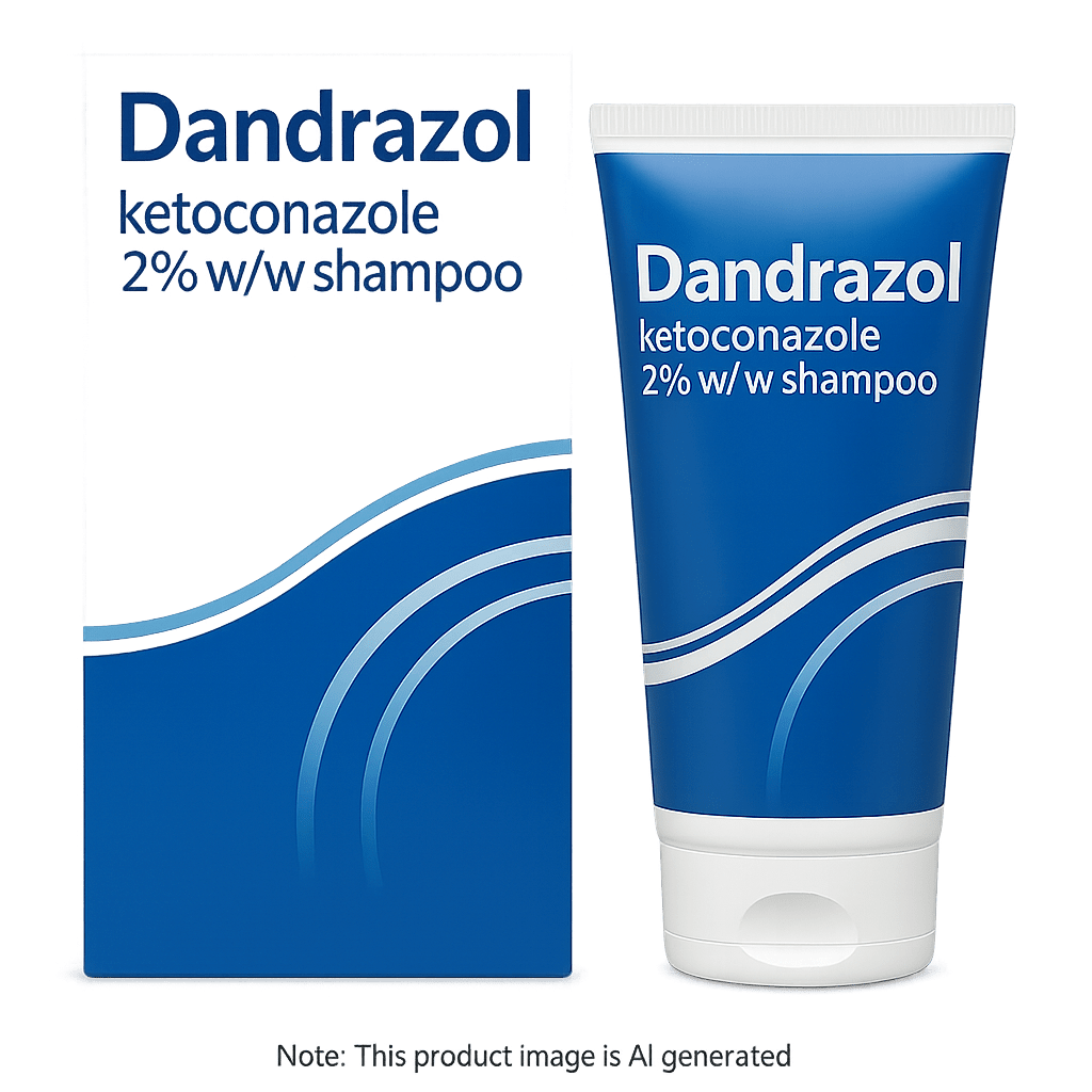 Box of Dandrazol 100mg Capsules used for fungal infections