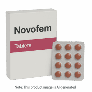 Box of Novofem Tablets for menopausal symptom relief